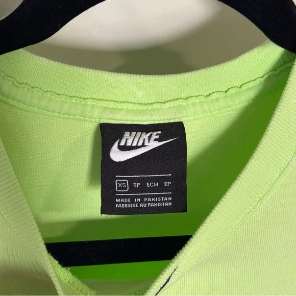 Nike Retro 90s Washed T-Shirt Dress Lime Green Oversized Size XS - Picture 3 of 5